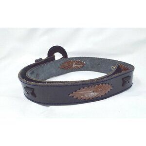 Liz Claiborne Sz S Genuine Leather Gray-Blue Brown Western Belt Womens 90s Vtg